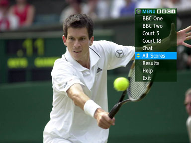 Wimbledon Interactive Menu on Freeview