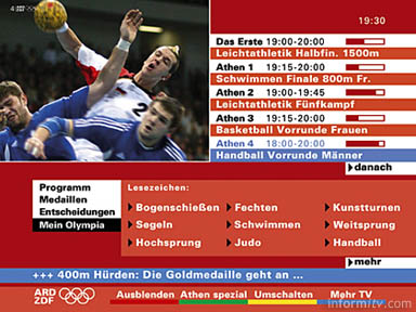 ARD/ZDF interactive Olympics event selection