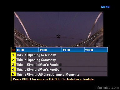 Olympics schedule