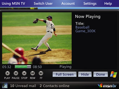 MSN TV 2 Media Player