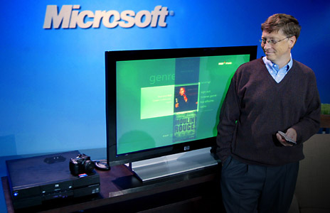 Bill Gates of Microsoft launching Media Center Edition 2005