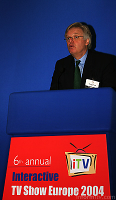 BBC Chairman Michael Grade speaking at the Interactive TV Show Europe in Barcelona. Photo: informitv