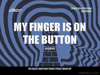 Screenshot from the Chemical Brothers interactive jukebox on Sky to promote their new album Push the Button