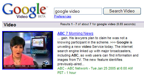 Google Video search