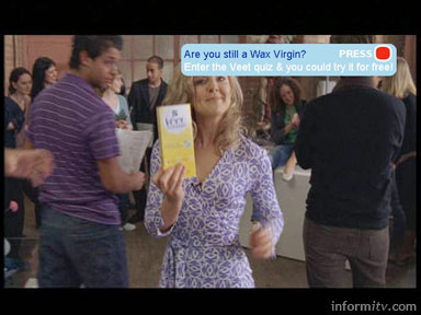 Are you a wax virgin? interactive television ad for Veet wax strips. Reckitt Benckiser / Zip TV.