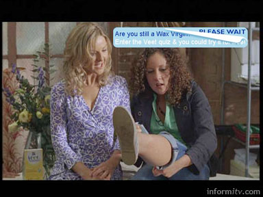 Are you a wax virgin? interactive television ad for Veet wax strips. Reckitt Benckiser / Zip TV.