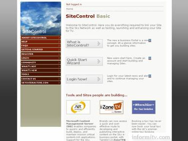 SiteControl service used to manage the Sky e-business portal. Image: BSkyB