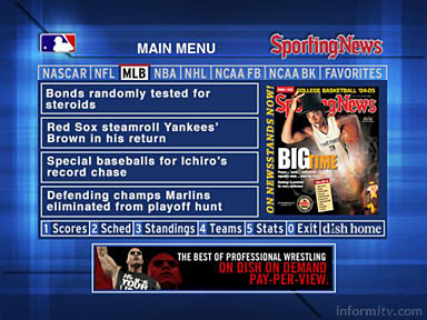 EchoStar Sporting News interactive application