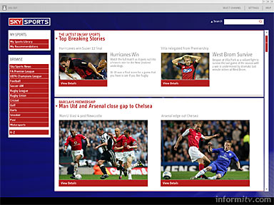 Sky Sports broadband application