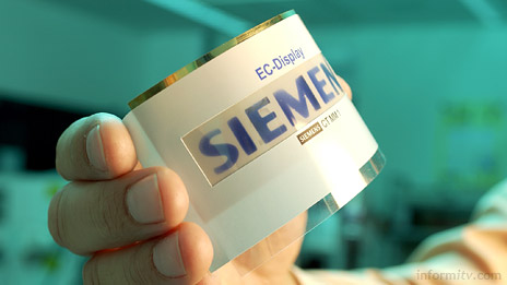 Prototype Siemens electrochromic display. Photo: Siemens.