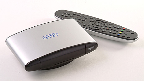 The Amino AmiNET130 high-definition IPTV set top box.