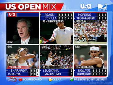 DIRECTV and the USA Network serve the first interactive US Open tennis coverage.