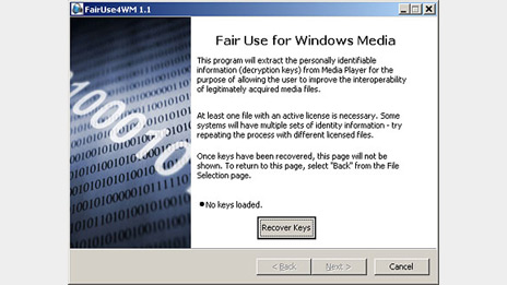 Microsoft Windows Media copy protection compromised by FairUse4WM application