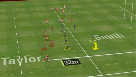 Piero output showing virtual view with player positions and distances calculated automatically. Image: Red Bee Media