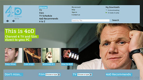 4oD, the Channel 4 broadband video download service.