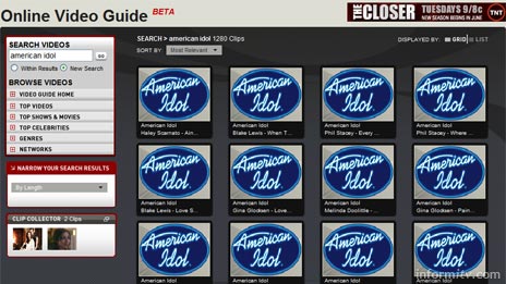 TV Guide Online Video Guide shows some of the issues of online video search.