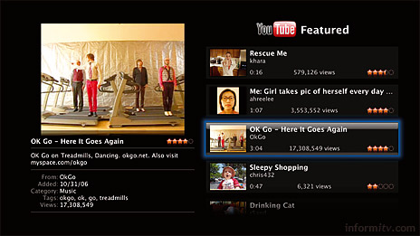 Apple adds YouTube to Apple TV.