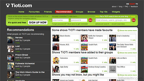 Tioti, the social television network site.