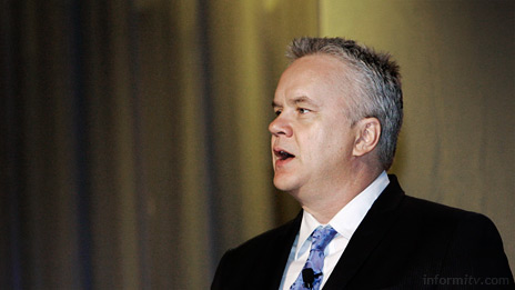 Tim Robbins, the actor, writer, director and producer, speaking out at NAB in Las Vegas. Photo: NAB