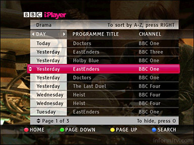 The BBC iPlayer service is now available to customers of Virgin Media through an interactive television application.