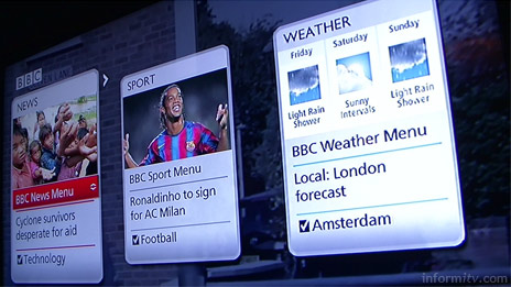 Concept demonstration of a BBC interactive television application using the Microsoft Mediaroom Presentation Framework.