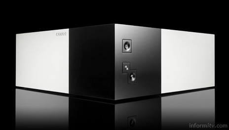 The +Le Cube set-top box is strikingly geometric in design and combines broadcast and broadband services with a high-definition digital video recorder.