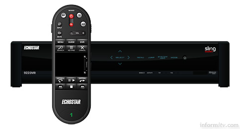 The latest EchoStar digital video recorder integrages support for remote viewing using Sling technology and comes with its own innovative touch pad remote control.