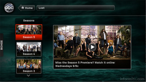 Boxee can also stream programmes like Lost from the ABC web site.