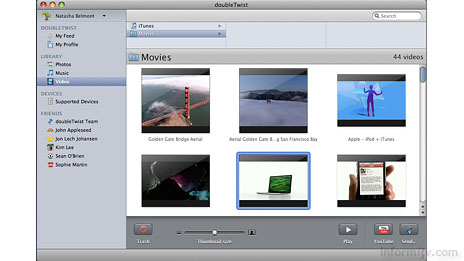 The doubleTwist software looks a little bit like the Apple iTunes application, but supports a wider range of devices.