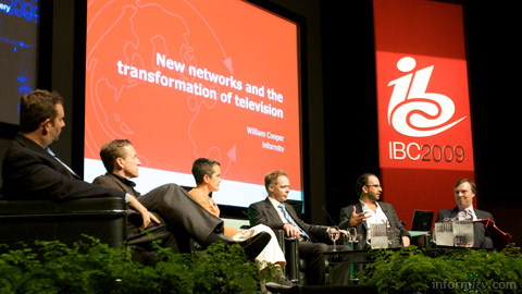 Ken Morse, Ted Malone, Jen Taylor, Rob van den Dam, Patrick Walker and William Cooper at IBC. Photo: informitv.