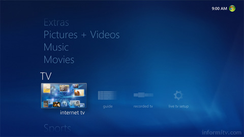 Microsoft Media Center in Windows 7. Source: Microsoft.