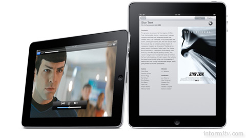 Apple iPad showing video. The 1024x768 display with its 4:3 aspect ratio falls short of high-definition. Photo: Apple.