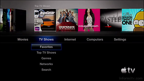 The user interface of the new Apple TV is similar to the previous version but borrows some elements from the iOS devices. Source: Apple