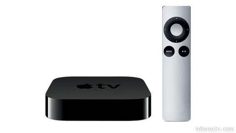 The new Apple TV is a quarter the size of the previous product at under 100mm square. Source: Apple