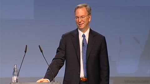 Google chairman and chief executive Eric Schmidt giving a keynote presentation at IFA in Berlin.