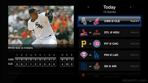 Apple TV now includes live baseball through a MLB application.