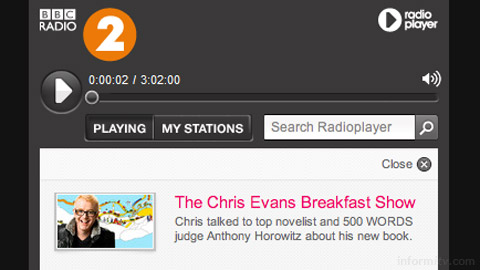 BBC Radio 2 on the Radioplayer.