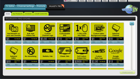 WorldTV adopts a freemium model with an online store for add-on options.