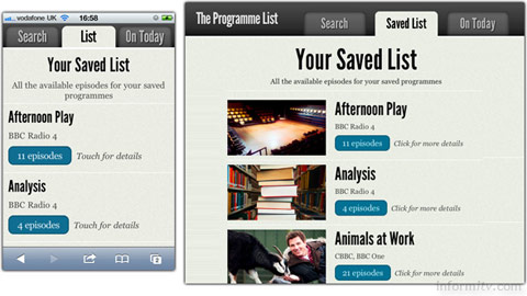 The Programme List provides a way of remembering what to watch and works across smartphones, tablets and laptop or desktop computers.