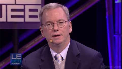 Eric Schmidt, the executive chairman of Google, speaking about Google TV at LeWeb conference in Paris.