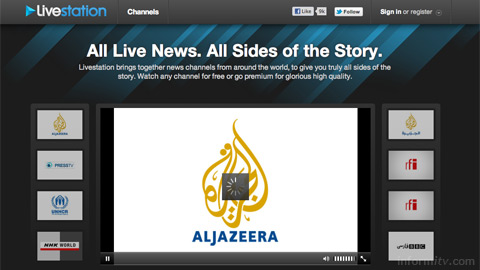 Livestation web site aggregates leading international news channels.