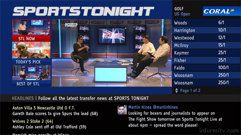 Sports Tonight is available on Freeview through the Connect TV platform.