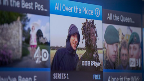 Close up of the YouView user interface.