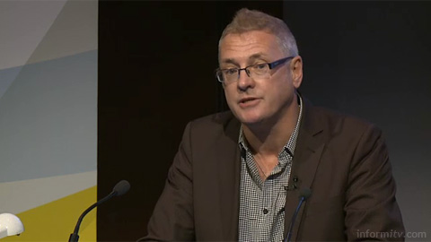 David Brennan of Media Native speaking at The Great Connected Television Debate. Image courtesy IBC/IET.