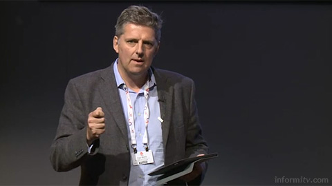 Nigel Walley of Decipher speaking at The Great Connected Television Debate. Image courtesy IBC/IET.