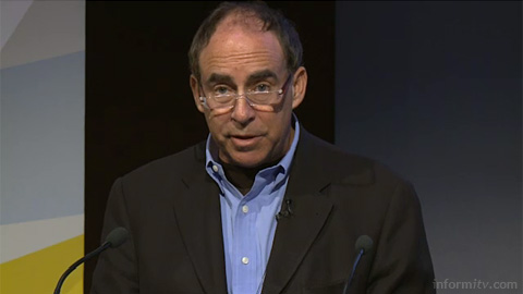 Saul Berman of IBM speaking at The Great Connected Television Debate. Image courtesy IBC/IET.