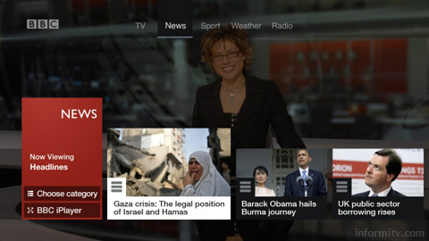 BBC connected red button news service.