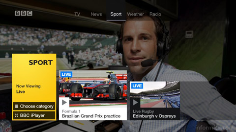 BBC connected red button sport service.