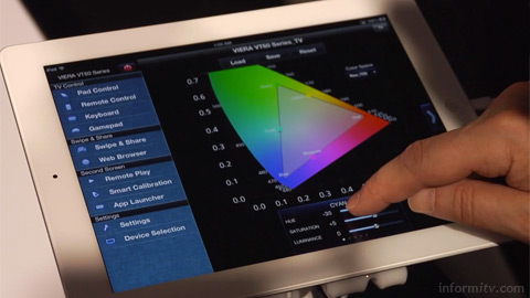 Panasonic Smart Viera remote calibration feature allows various display parameters to be adjusted.