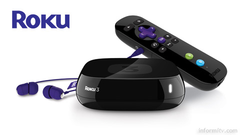 The Roku 3 is the latest version of the Roku streaming player and the remote control includes a headphone socket.